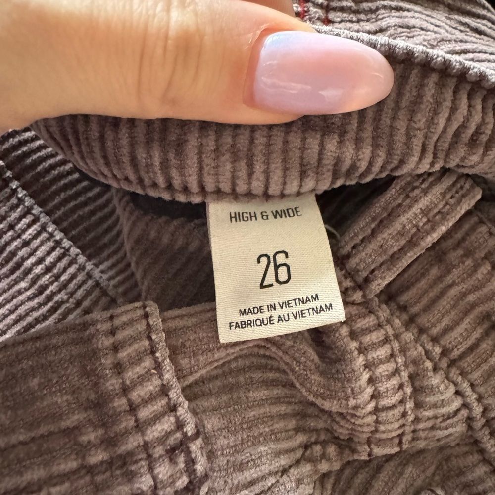 BDG Urban Outfitters High & Wide Corduroy Pants Size 26 in Brown/Purple - Picture 7 of 9